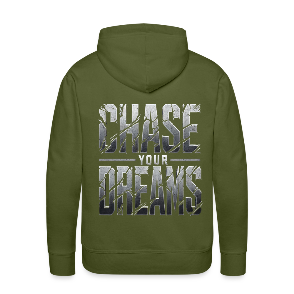 Men Hoodie Chase Your Dreams - Olivgrün
