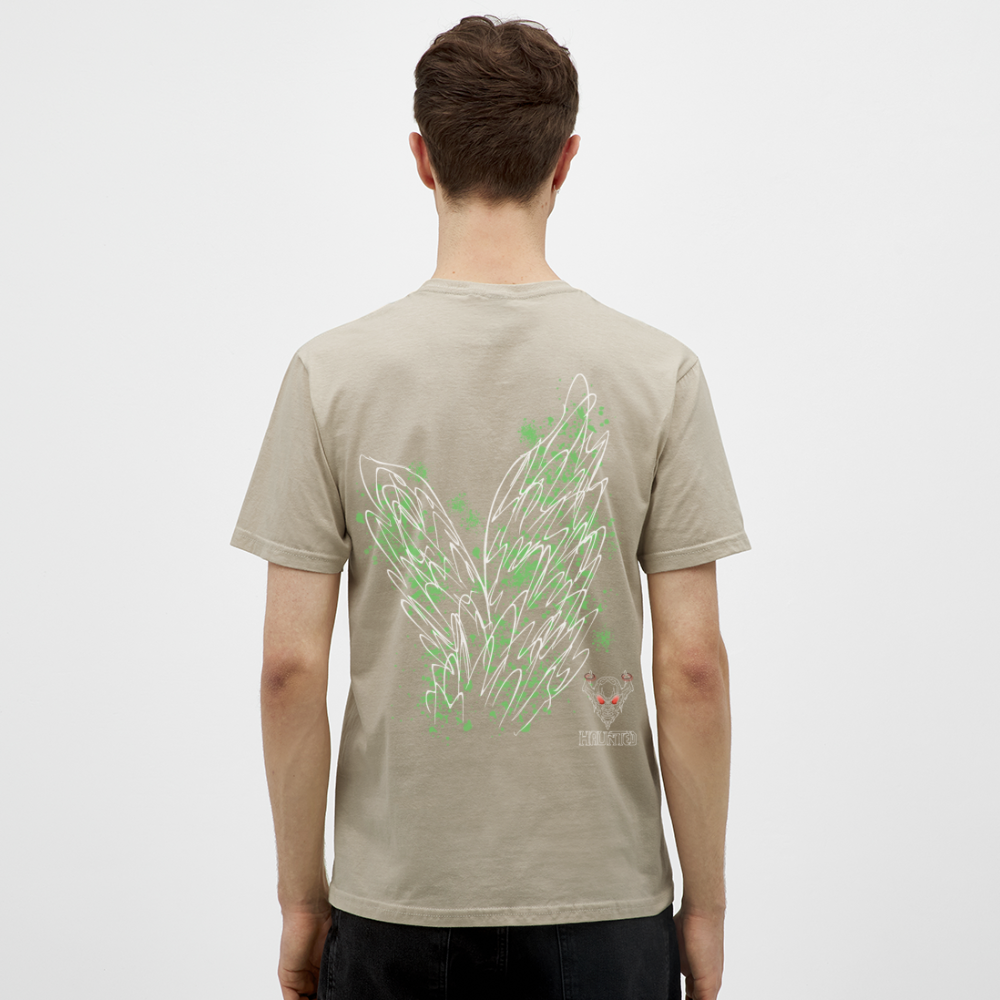 Men T-Shirt Light Green Wings - Sandbeige