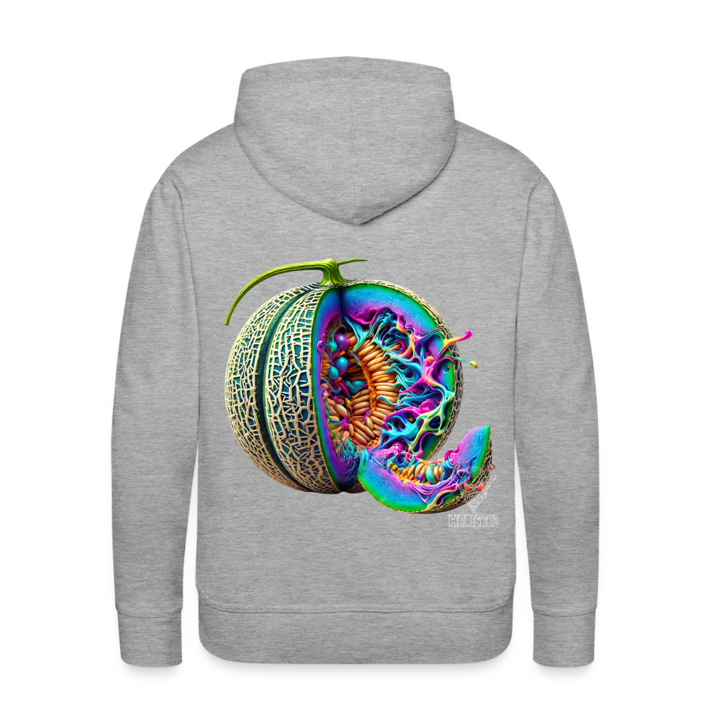 Men Hoodie Neon Melon Art - Grau meliert