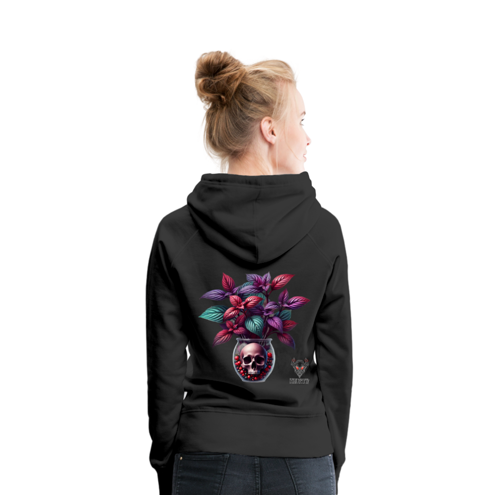 Woman Hoodie Skull Bloom Vase - Schwarz