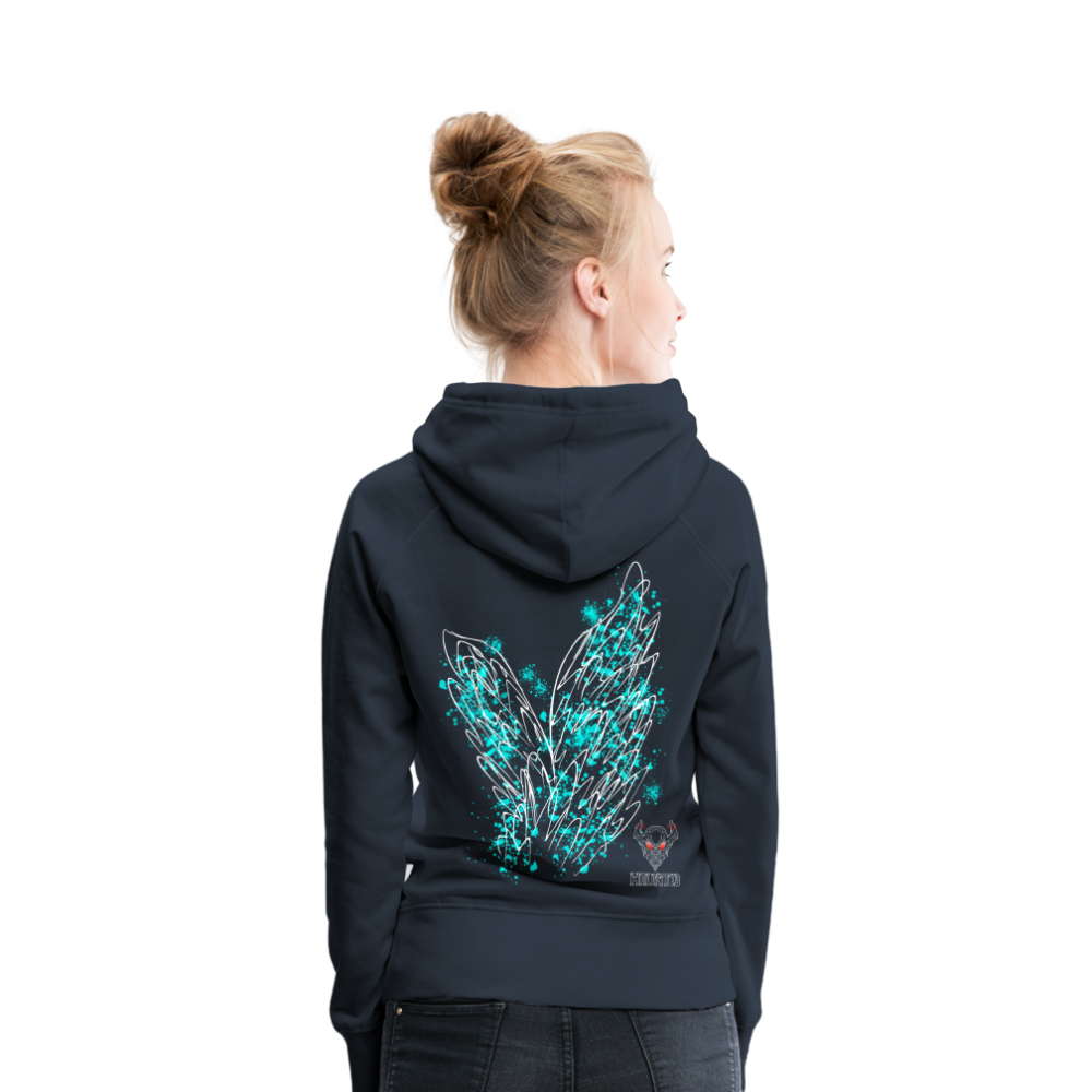 Women Hoodie Aqua Wings - Navy