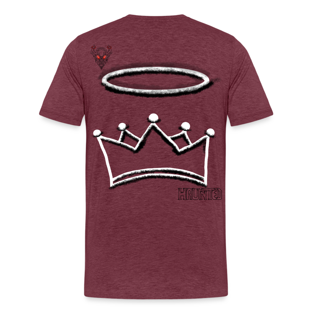 Man T-Shirt Crown and Ring Dark - Bordeauxrot meliert