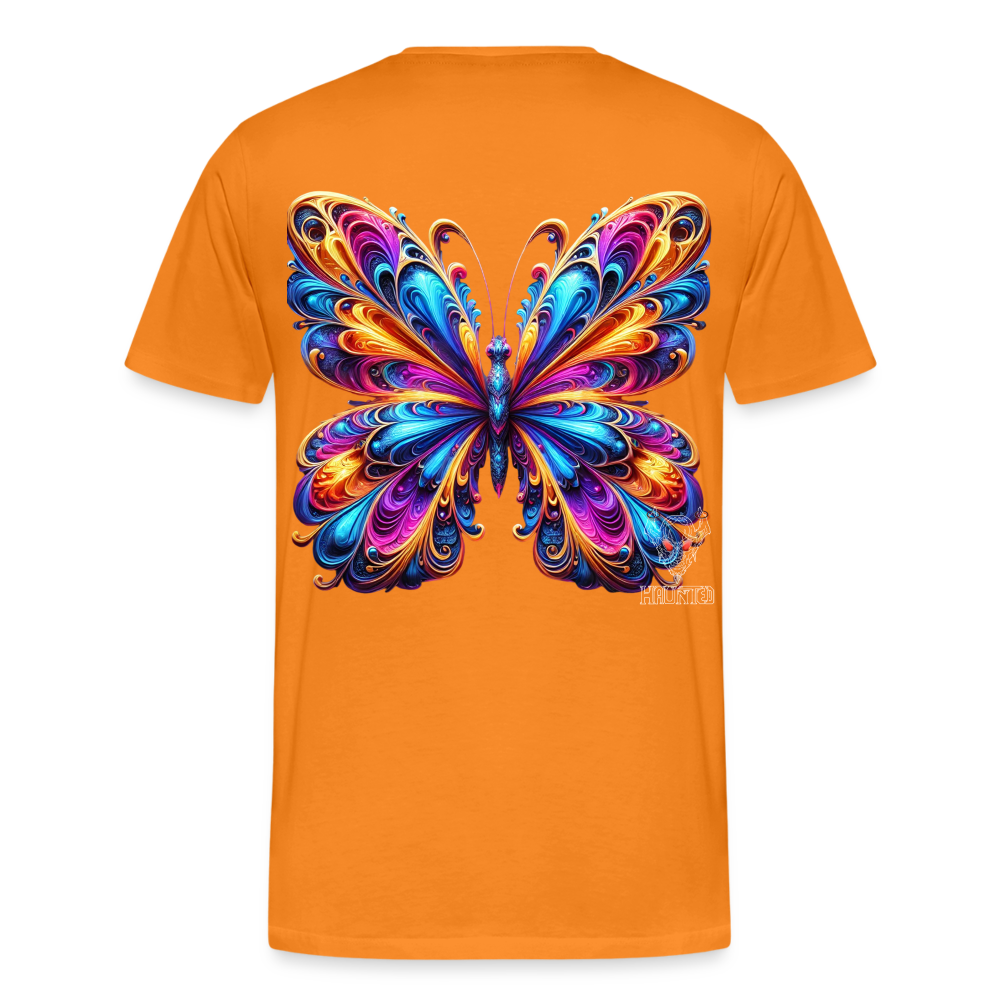Men T-Shirt Vibrant Butterfly Elegance - Orange