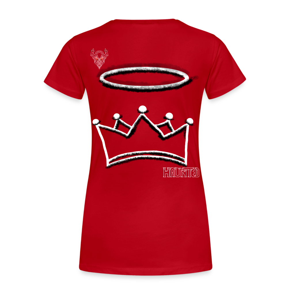 Woman T-Shirt Crown and Ring Light - Rot