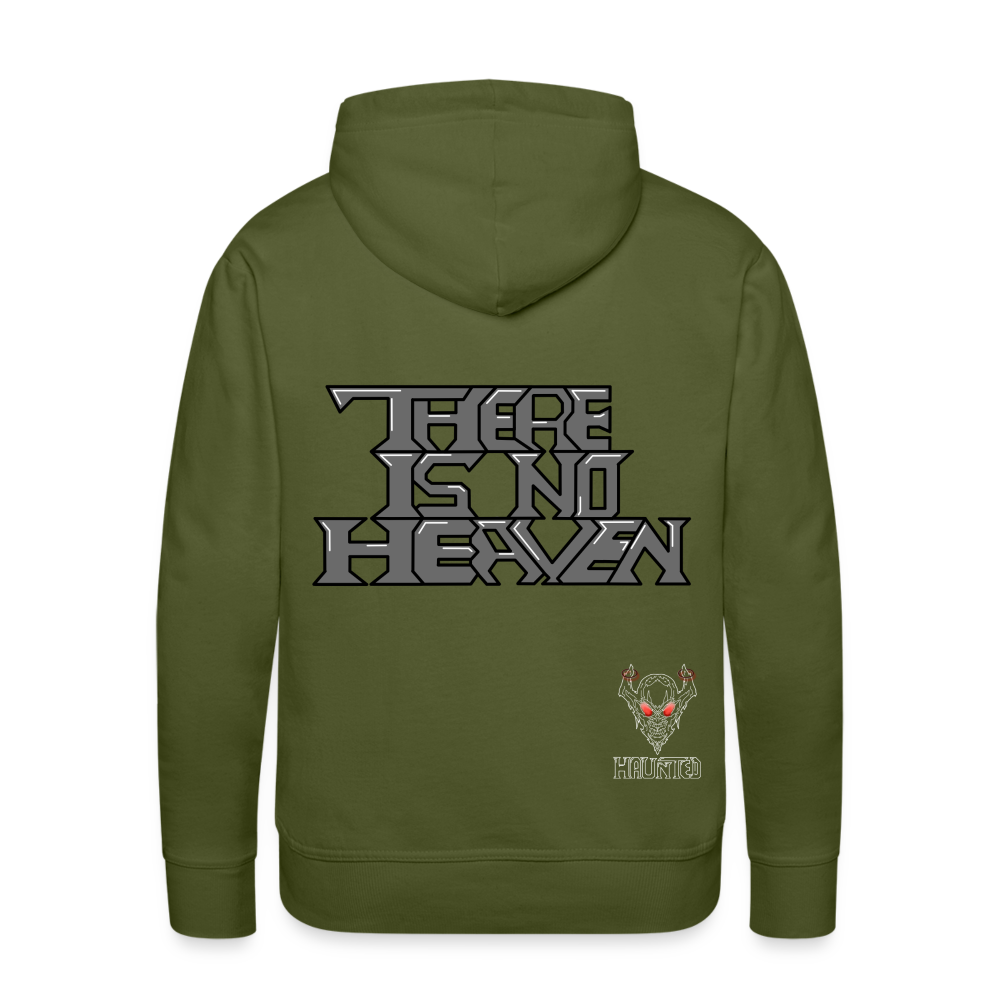 Men Hoodie There Is No Heaven Text - Olivgrün