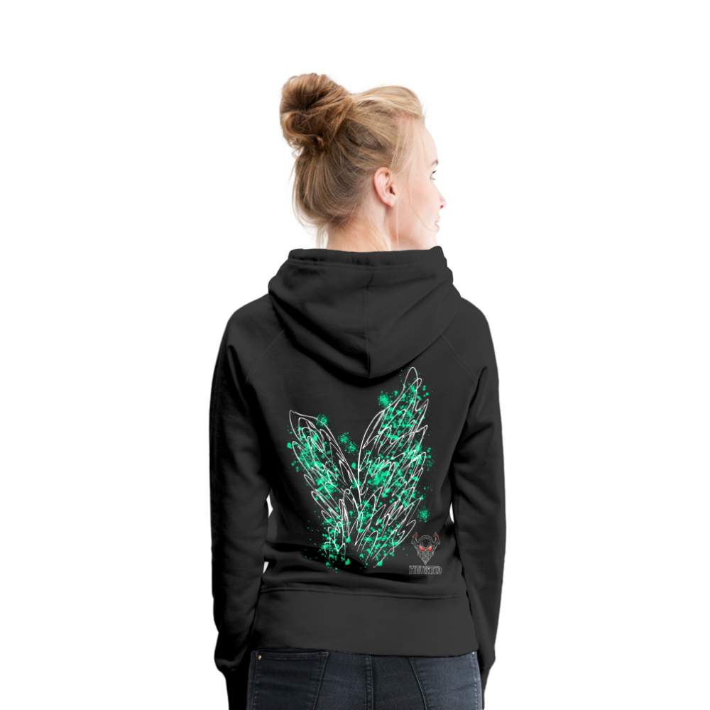 Women Hoodie Turquoise Wings - Schwarz
