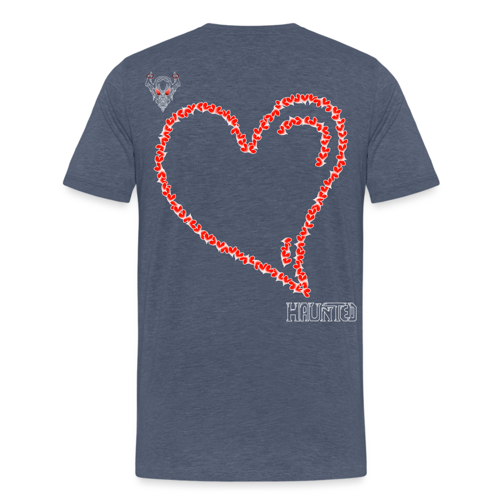 Man T-Shirt Hearts Light - Blau meliert