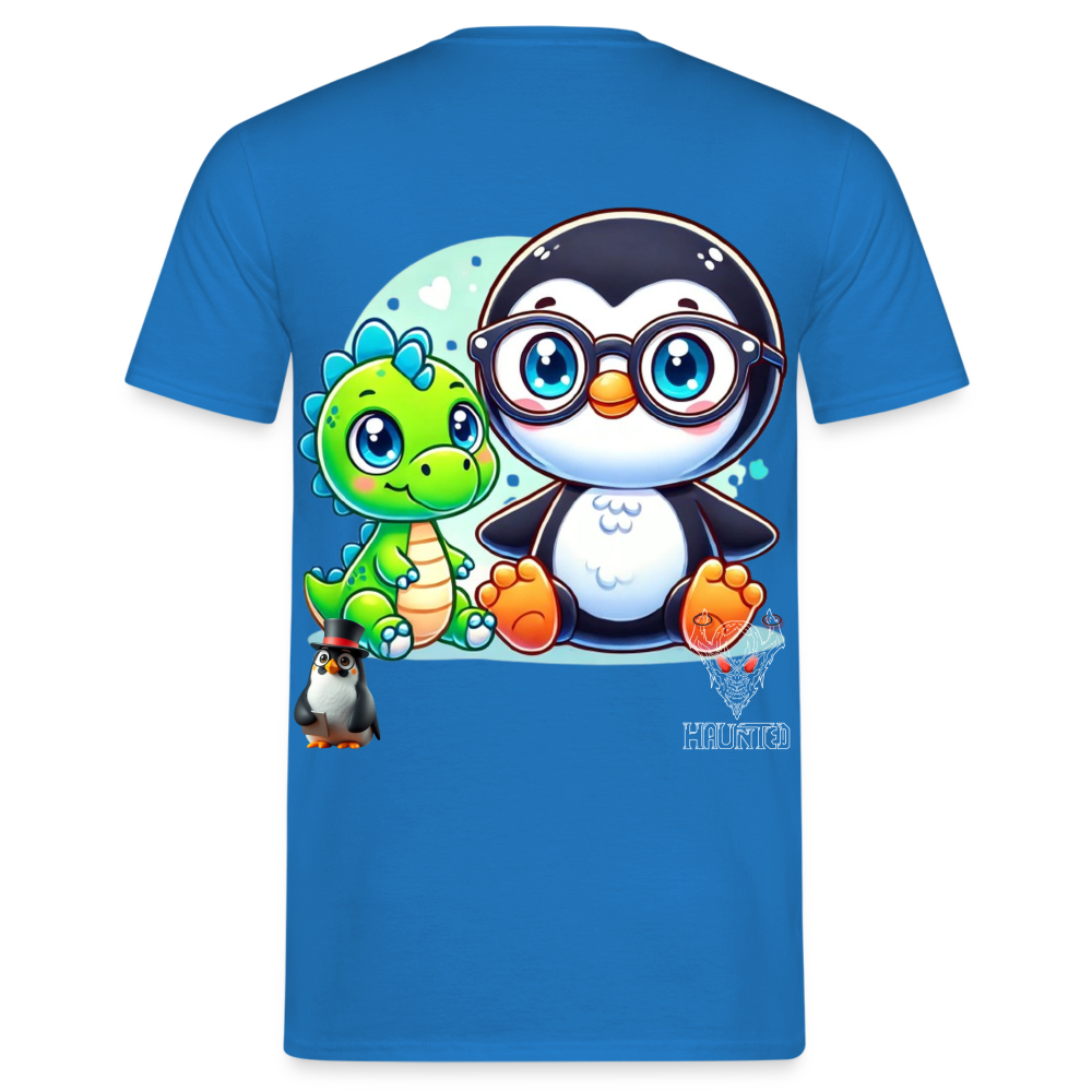 Men T-Shirt KasPenguin with Dinosaur - Royalblau