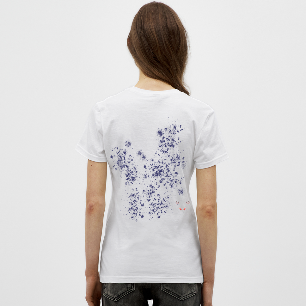 Women T-Shirt Dark Blue Wings - Weiß