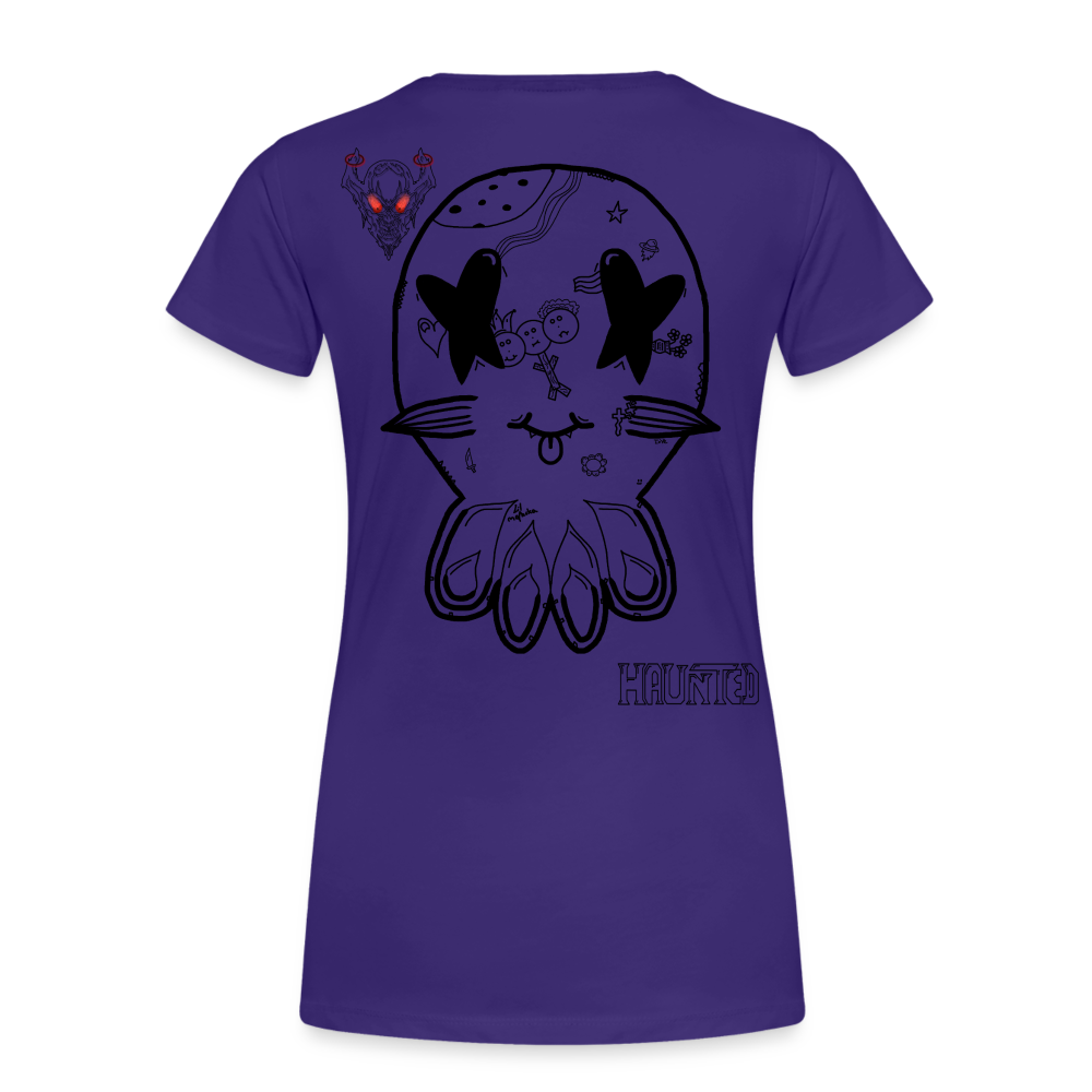 Woman T-Shirt Ghost Doodle Dark - Lila