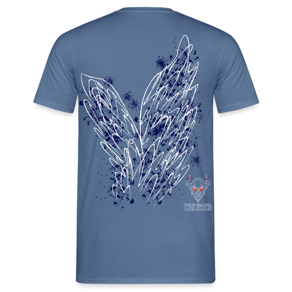 Men T-Shirt Dark Blue Wings - Taubenblau