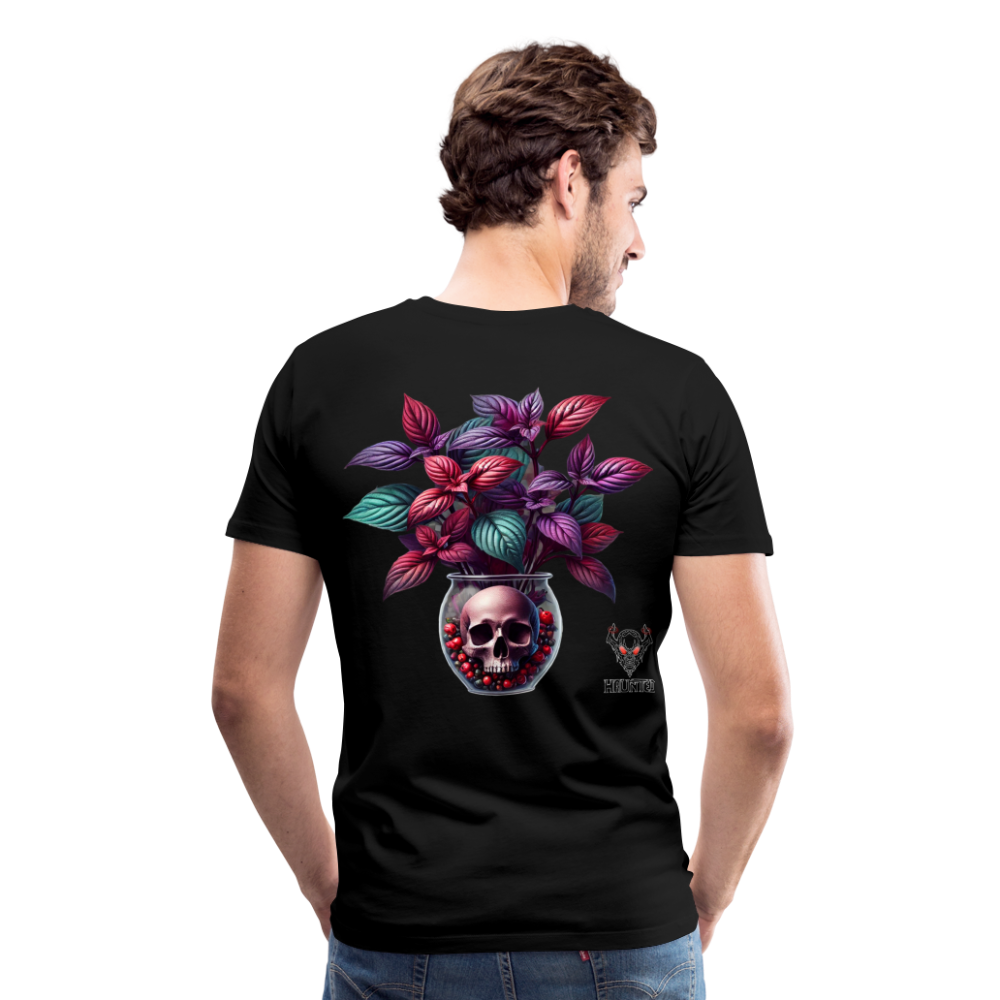 Men T-Shirt Skull Bloom Vase - Schwarz