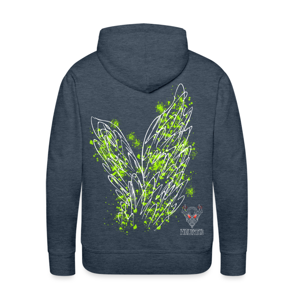 Men Hoodie Poison Green Wings - Jeansblau