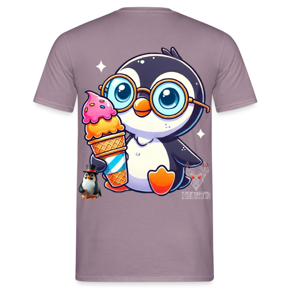 Men T-Shirt KasPenguin with Ice - Lilagrau