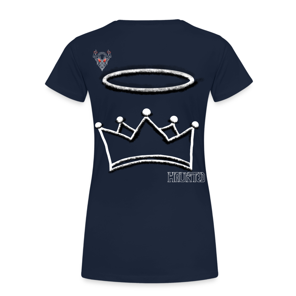 Woman T-Shirt Crown and Ring Light - Navy
