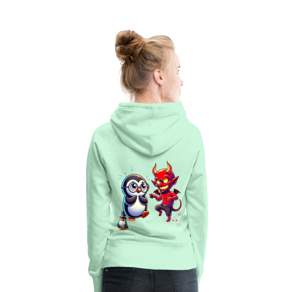 Women Hoodie Dancing with Devil - helles Mintgrün