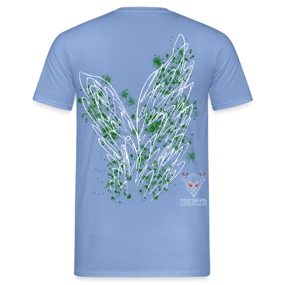 Men T-Shirt Dark Green Wings - carolina blue