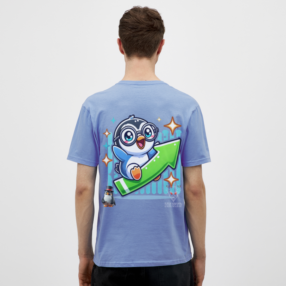 Men T-Shirt KasPenguin Riding the Trend - carolina blue