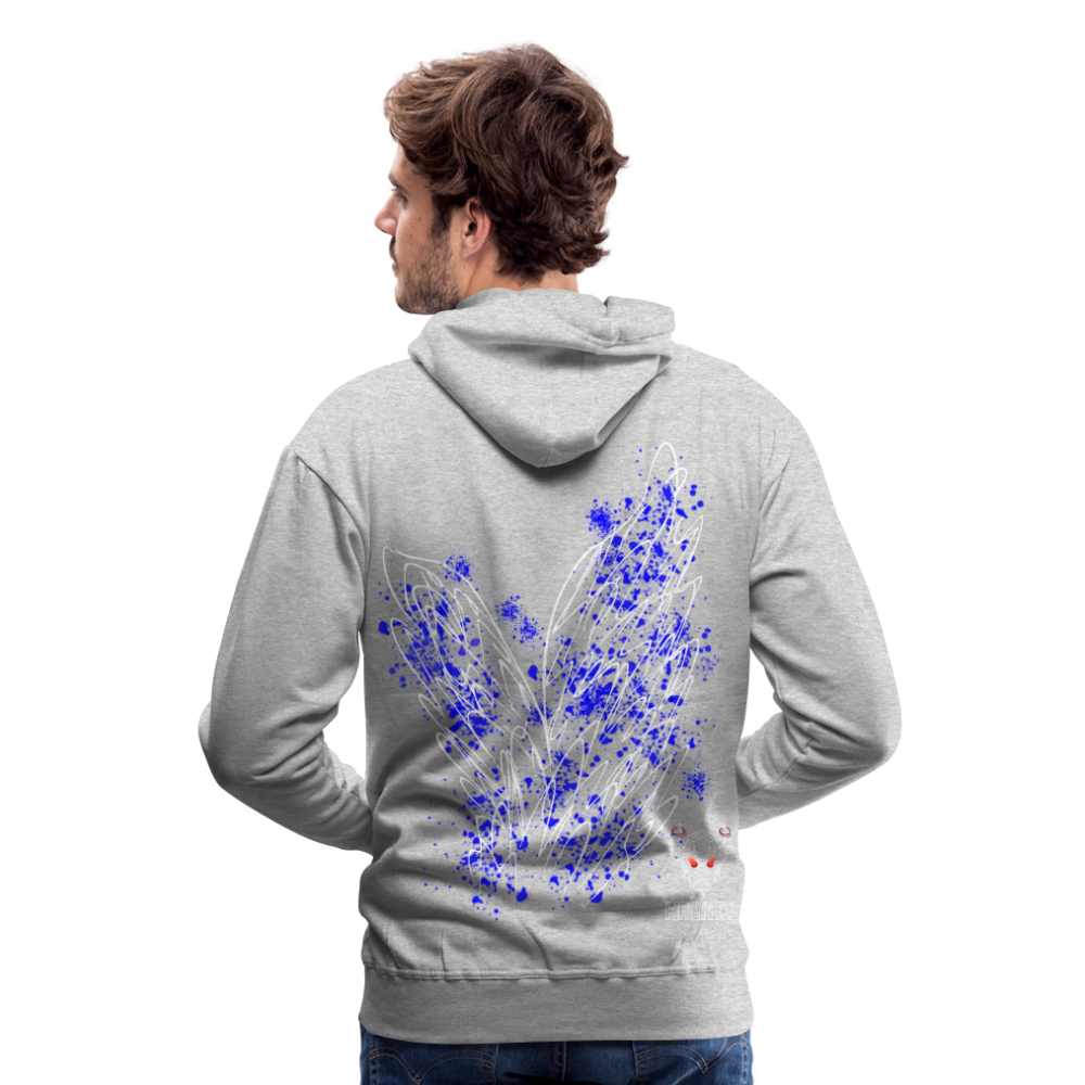 Men Hoodie Blue Wings - Grau meliert