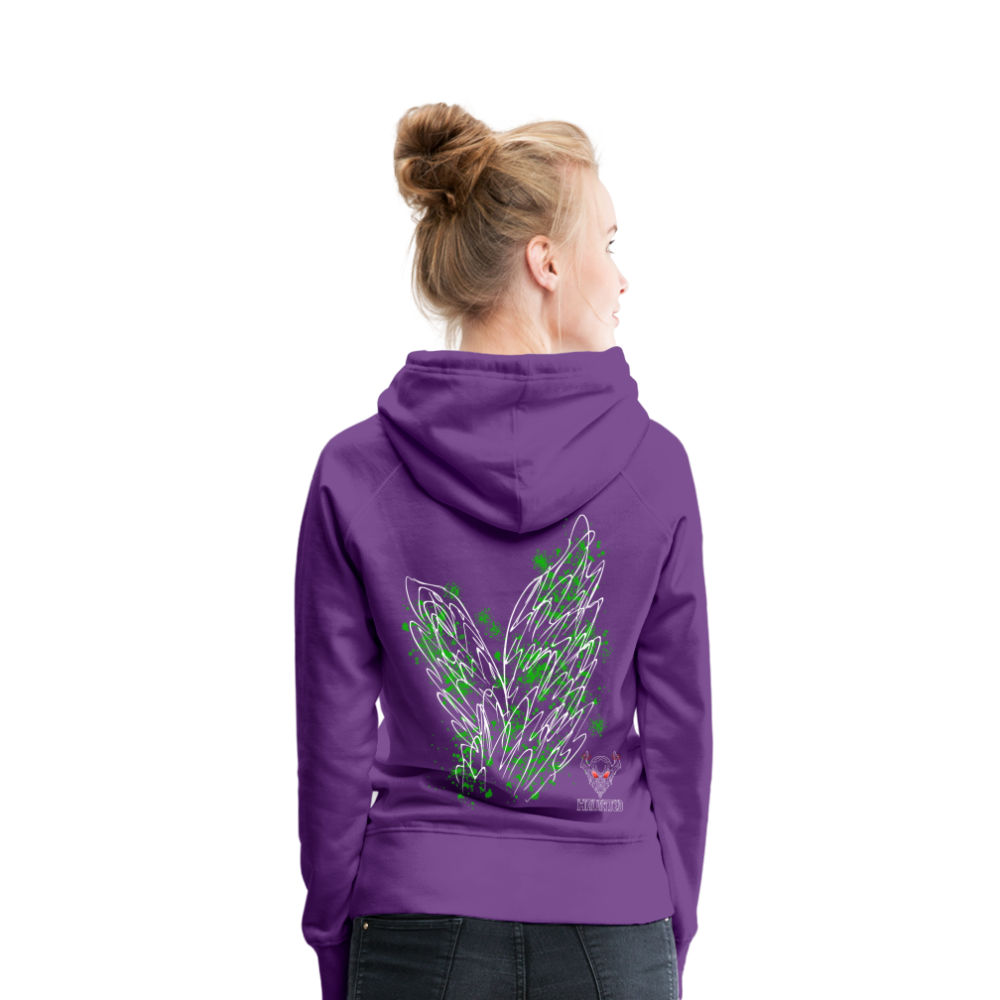 Women Hoodie Green Wings - Purple