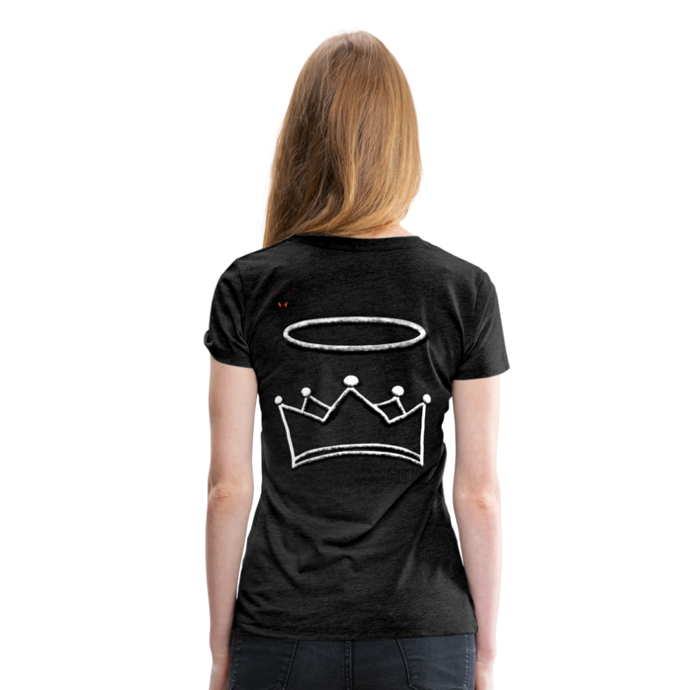 Woman T-Shirt Crown and Ring Dark - Anthrazit