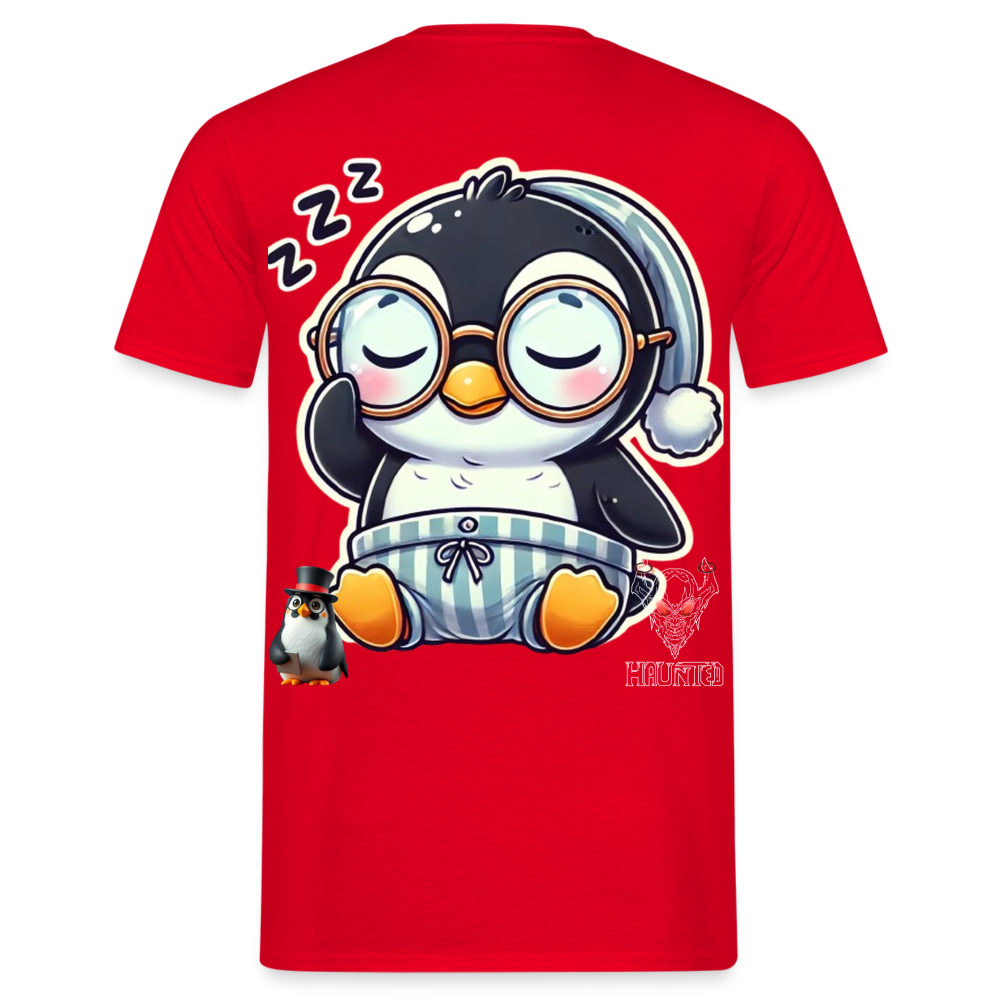 Men T-Shirt Sleepy KasPenguin - Rot