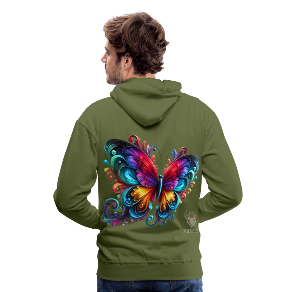 Men Hoodie Radiant Butterfly Art - Olivgrün