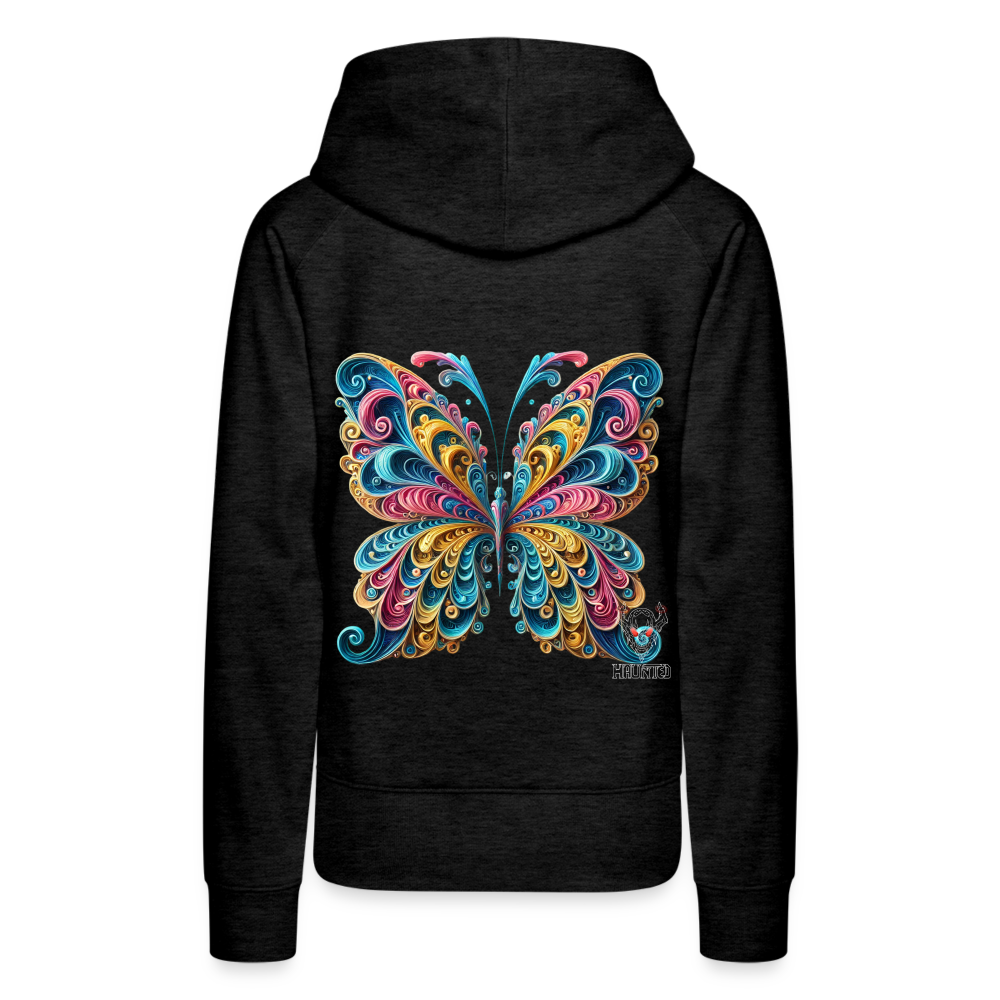 Woman Hoodie Whimsical Butterfly Harmony - Anthrazit