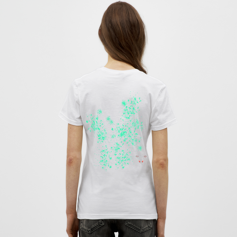 Women T-Shirt Turquoise Wings - Weiß