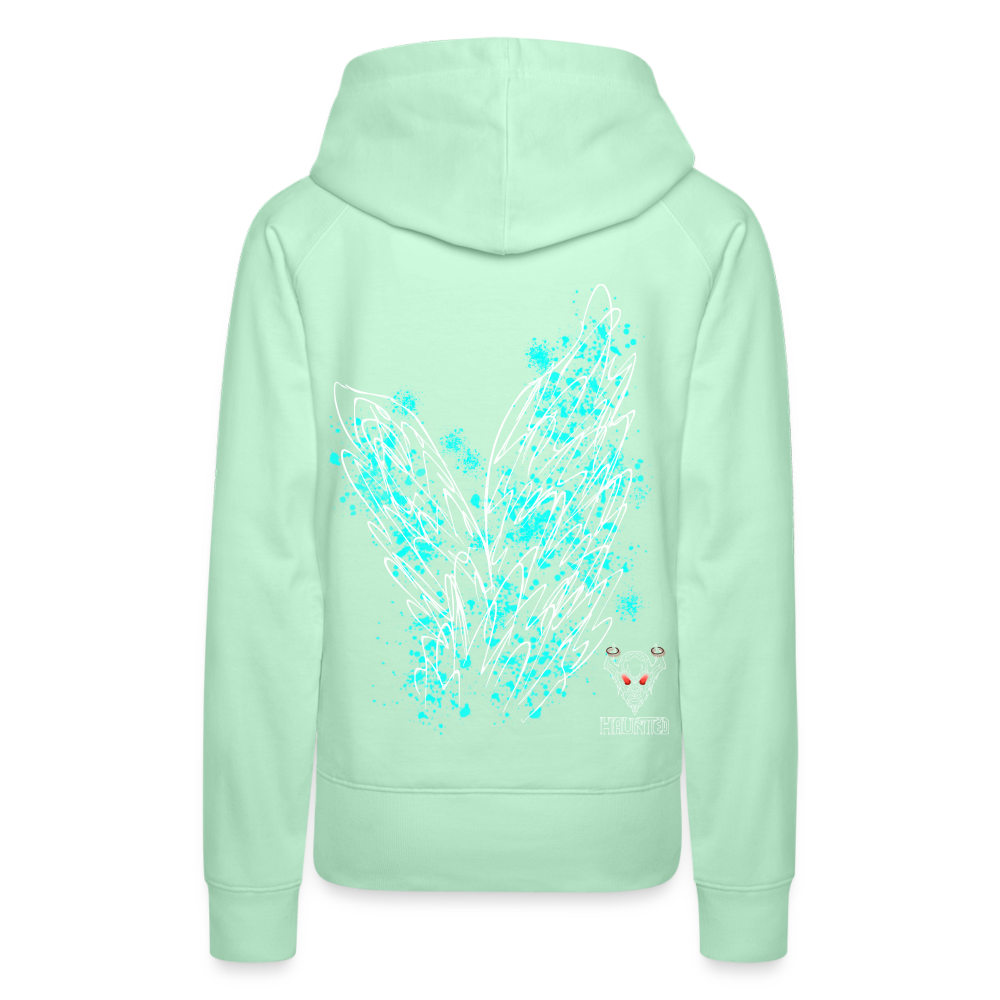 Women Hoodie Aqua Wings - helles Mintgrün