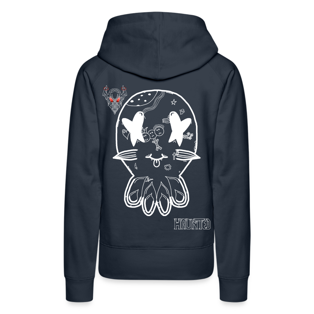 Woman Hoodie Ghost Doodle Light - Navy