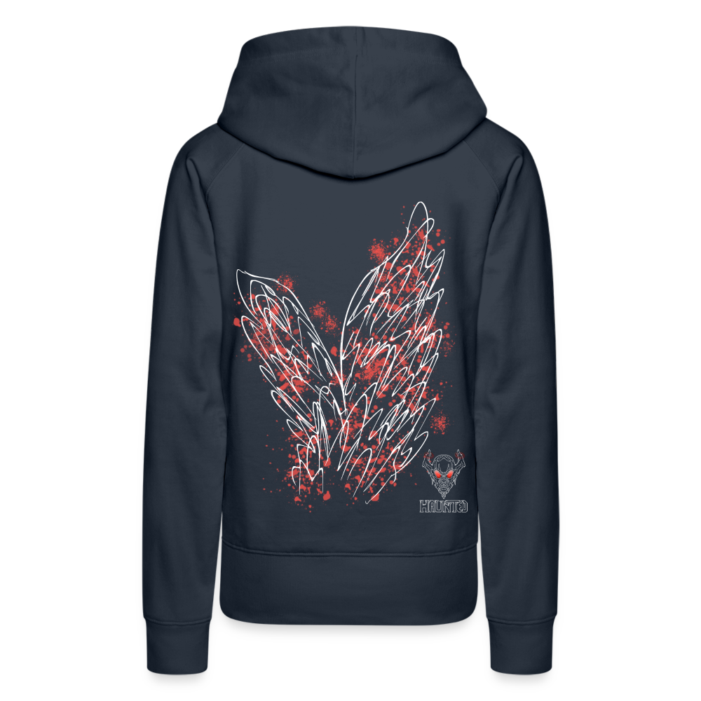 Women Hoodie Light Red Wings - Navy