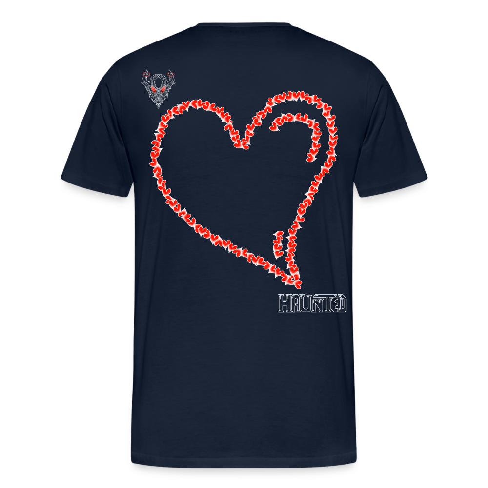 Man T-Shirt Hearts Light - Navy