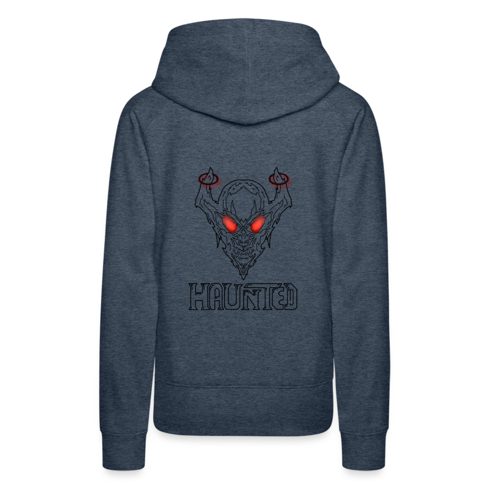 Women Hoodie Deamon White - Jeansblau