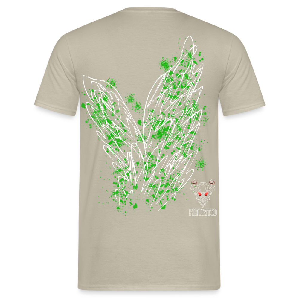 Men T-Shirt Green Wings - Sandbeige
