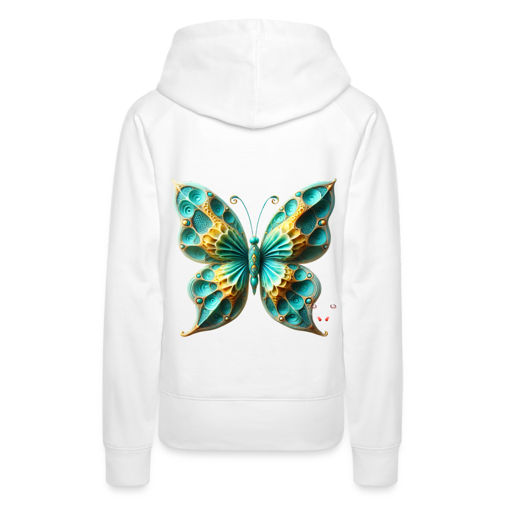 Woman Hoodie Aqua Wing Symphony - Weiß
