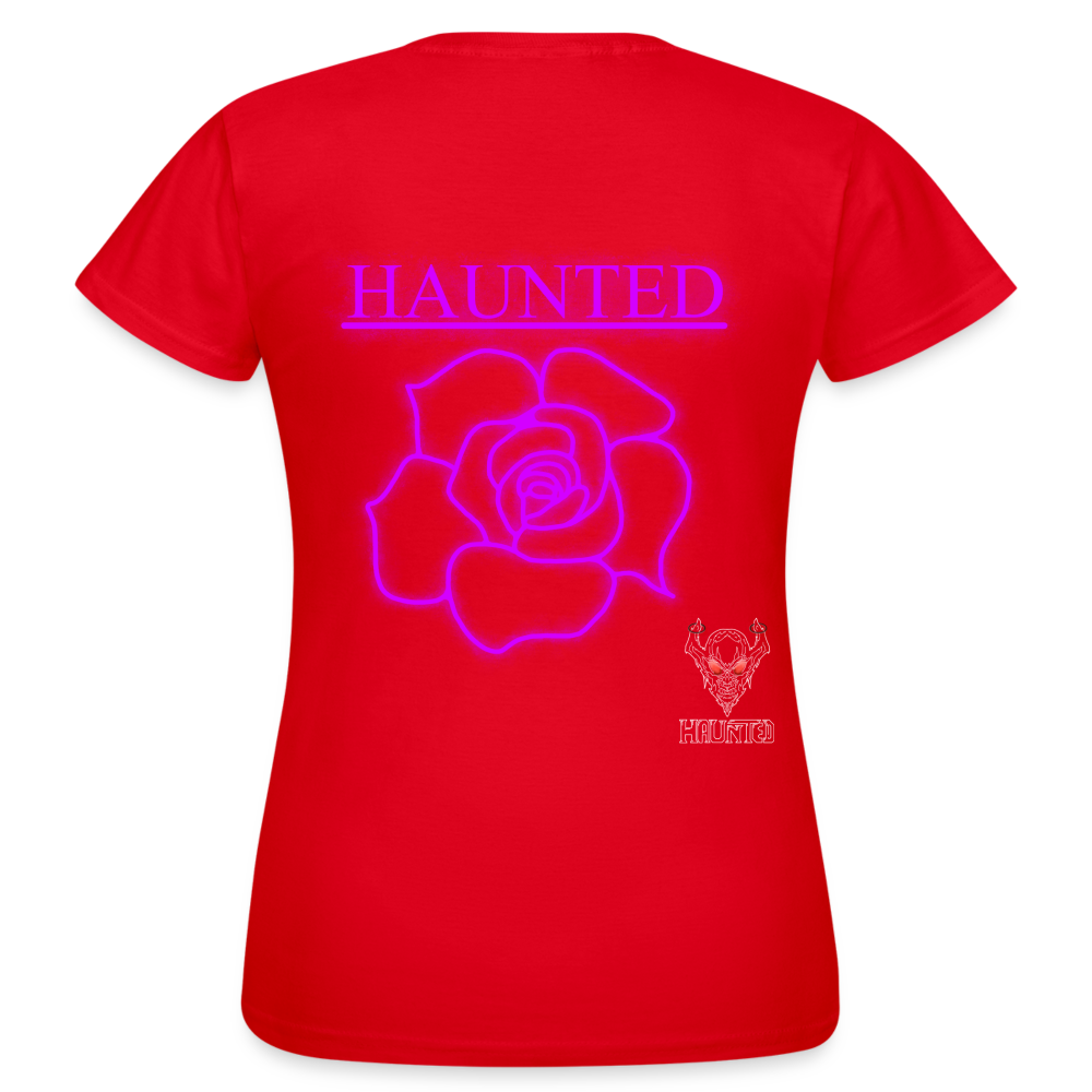 Women T-Shirt Pink Neon Rose - Rot