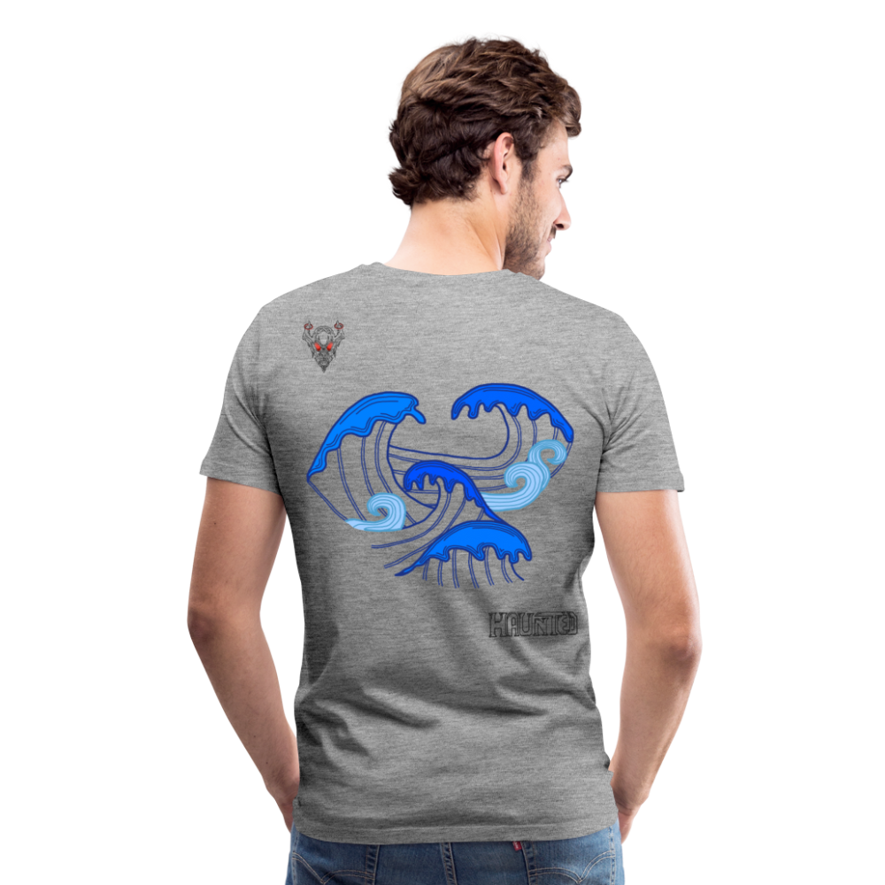 Man T-Shirt Waves clean Dark - Grau meliert