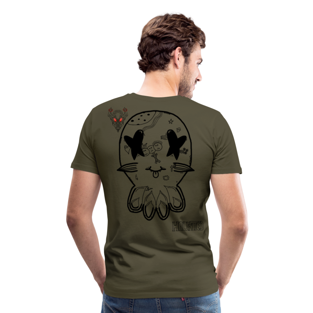 Man T-Shirt Ghost Doodle Dark - Khaki
