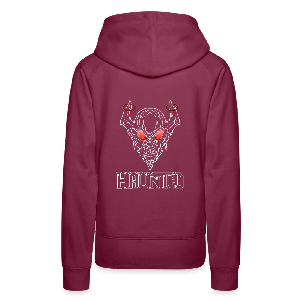 Women Hoodie Deamon White - Bordeaux