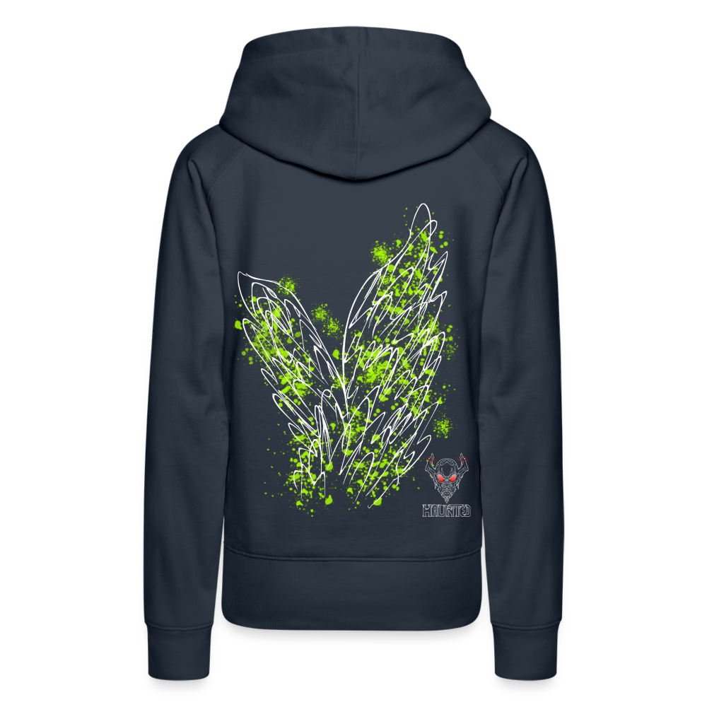 Women Hoodie Poison Green Wings - Navy