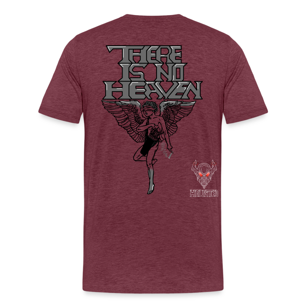 Men T-Shirt There Is No Heaven - Bordeauxrot meliert