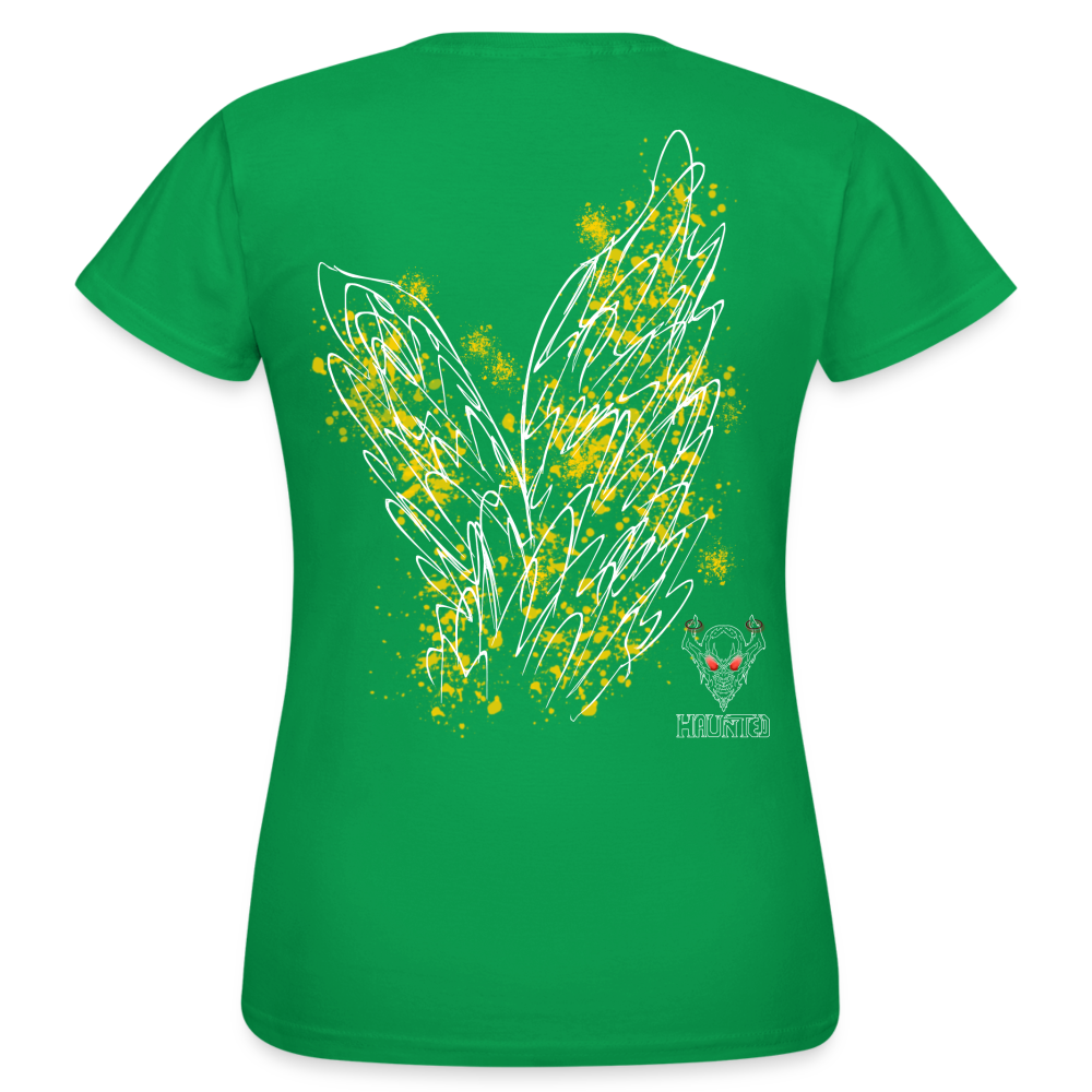 Women T-Shirt Yellow Wings - Kelly Green
