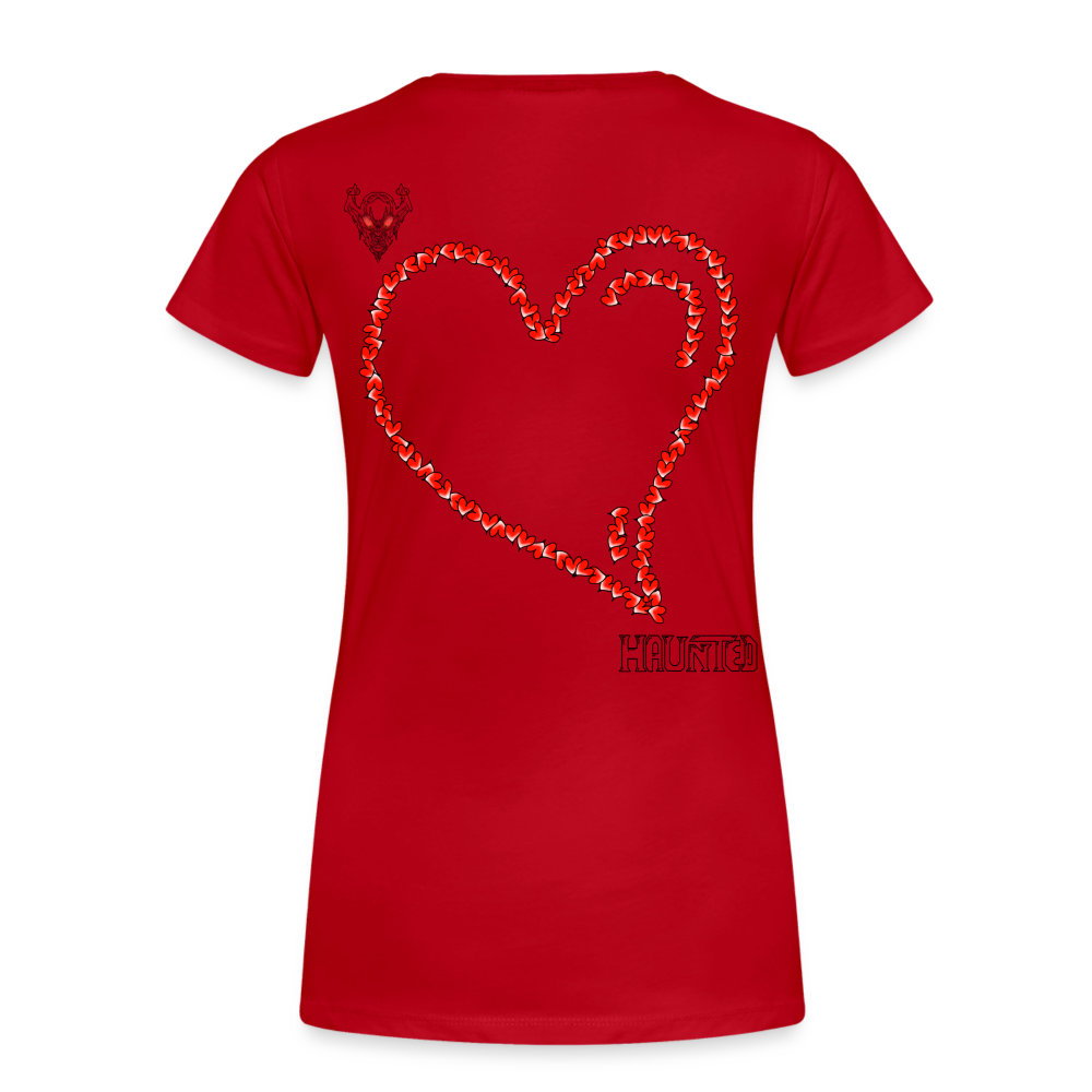 Woman T-Shirt Hearts Dark - Rot