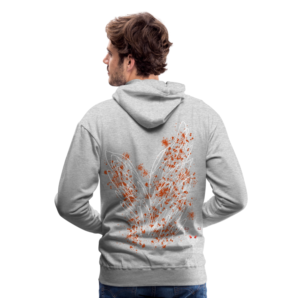 Men Hoodie Orange Wings - Grau meliert