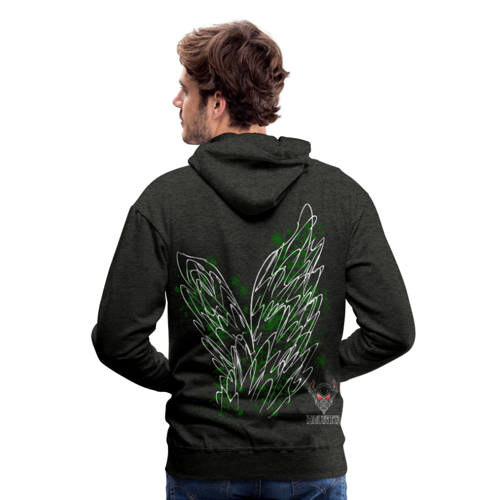 Men Hoodie Dark Green Wings - Anthrazit