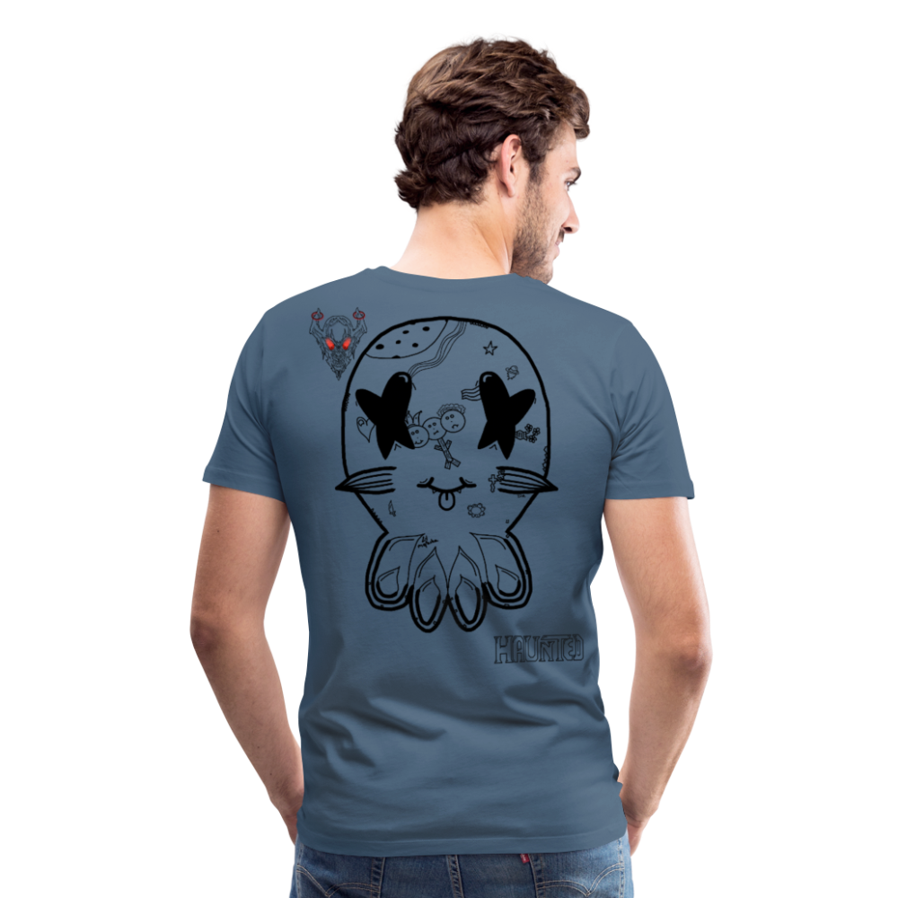 Man T-Shirt Ghost Doodle Dark - Blaugrau