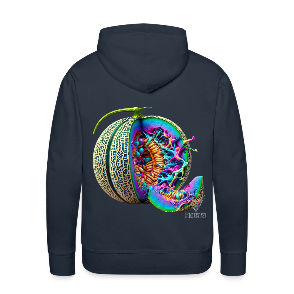 Men Hoodie Neon Melon Art - Navy