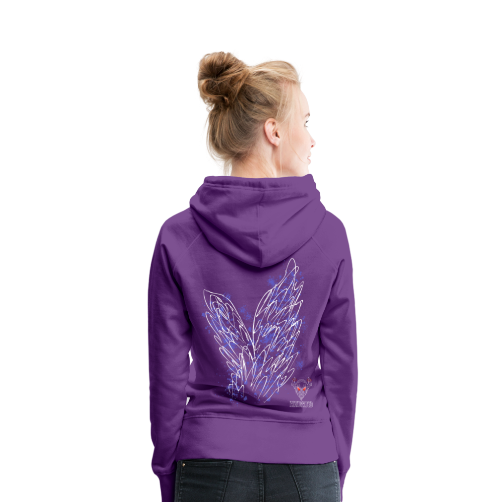 Women Hoodie Light Blue Wings - Purple