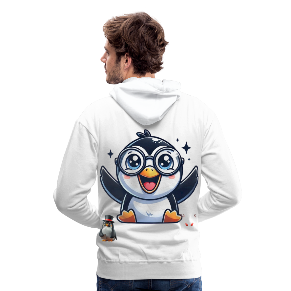 Men Hoodie KasPenguin Happy - Weiß